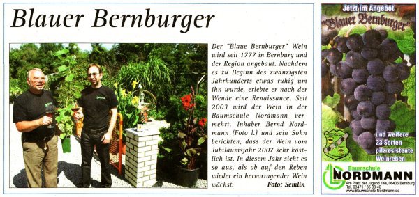 Pressebeitrag Wochenspiegel 'Blauer Bernburger'